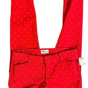 NWOT Old Navy Pixie Red and White Skinny Jeans Sz 6